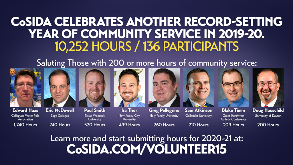 CoSIDA Members Rewrite Records For Number of Volunteer Hours and Participants in 2019-20